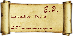 Einvachter Petra névjegykártya